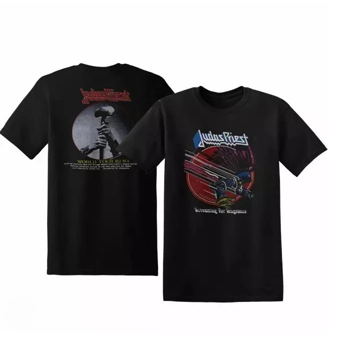 เสื้อยืด Judas Priest รุ่น Screaming for Vengeance World Tour ปี 1982 ดีไซน์หรูหราสำหรับทั้งชายและหญ