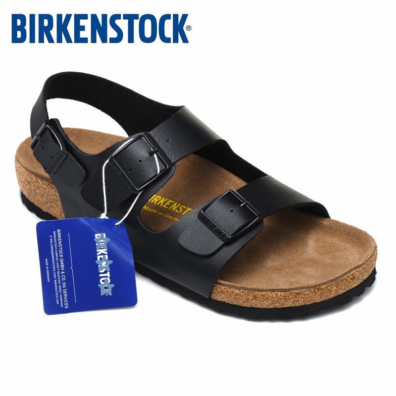 BIRKEN & STOCK รองเท้าแตะไม้ก๊อกนําเข้าจากเยอรมัน รองเท้าแตะสองหัวเข็มขัด รองเท้าแตะหนังแท้สบาย ๆ Milano Series (34-46)
