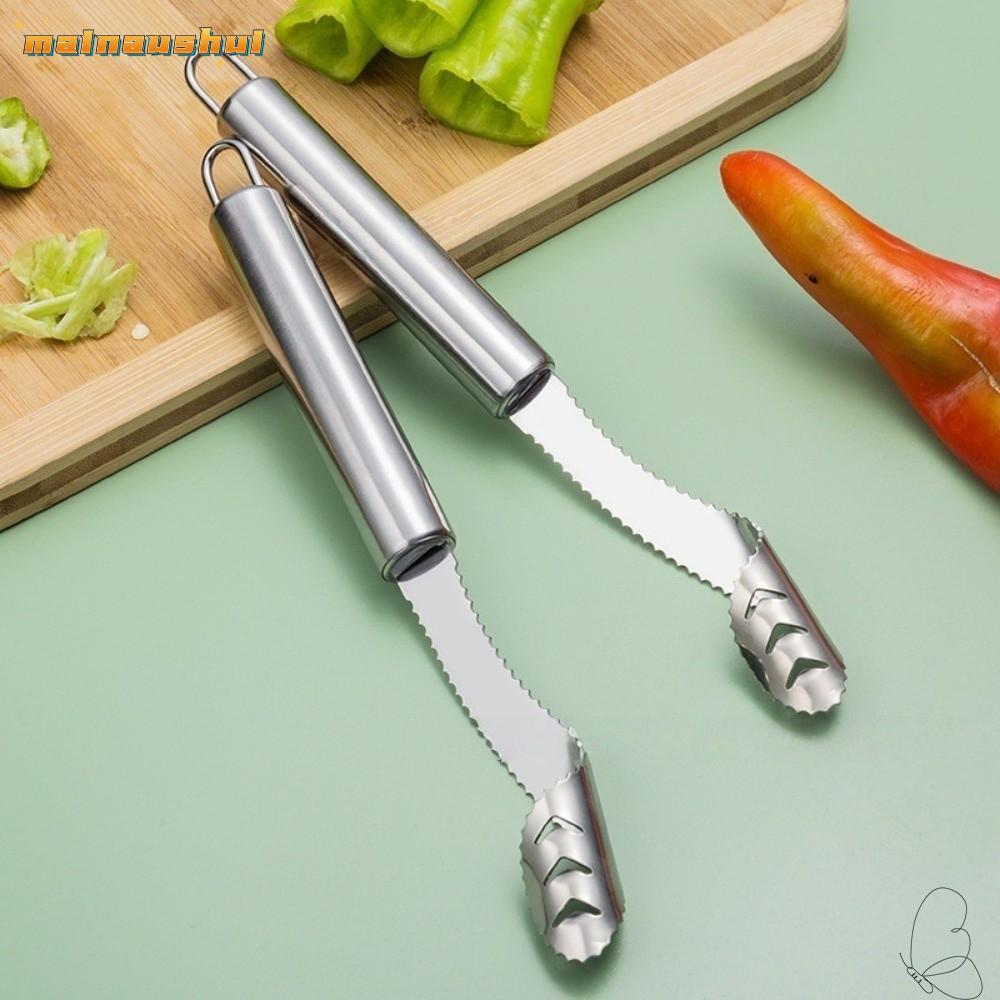 MAINAUSHUI Pepper Corer Remover, สแตนเลสความพยายาม Deseeding Jalapeno Corer Remover, มัลติฟังก์ชั่สะ