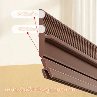 【พร้อมส่งจากไทย】ที่ปิดช่องบานประตู คิ้วกั้นประตู ที่กั้นประตูกันฝุ่น กันแมลง ขอบประตูกันแอรออก กาวในตัว กันน้ำ