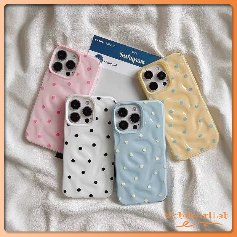 เคสไอโฟน 17 สำหรับ IPhone 16 air 15 14 13 12 11 Pro Max 15 14 16 6 Plus XR XS เคสลายการ์ตูนจุดสีสันสดใสเรียบง่าย
