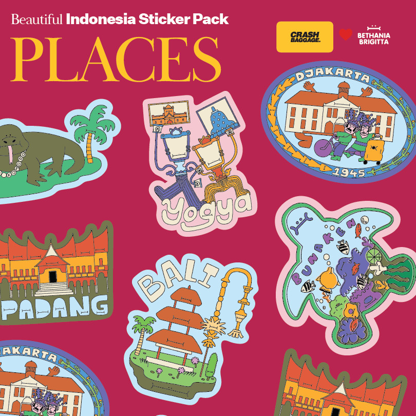 อินโดนีเซียที่สวยงาม Sticker Pack – Places Edition (Crash Baggage อินโดนีเซีย