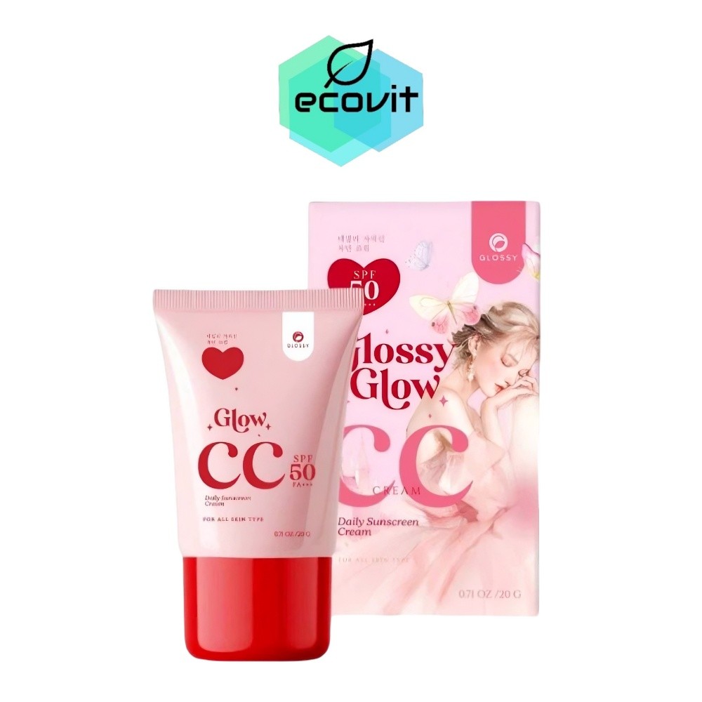 [1 หลอด] Glossy Glow CC Cream SPF 50 PA+++ กันแดดกลอสซี่โกลว์ [20 กรัม/หลอด] ครีมกันแดดผสมรองพื้น