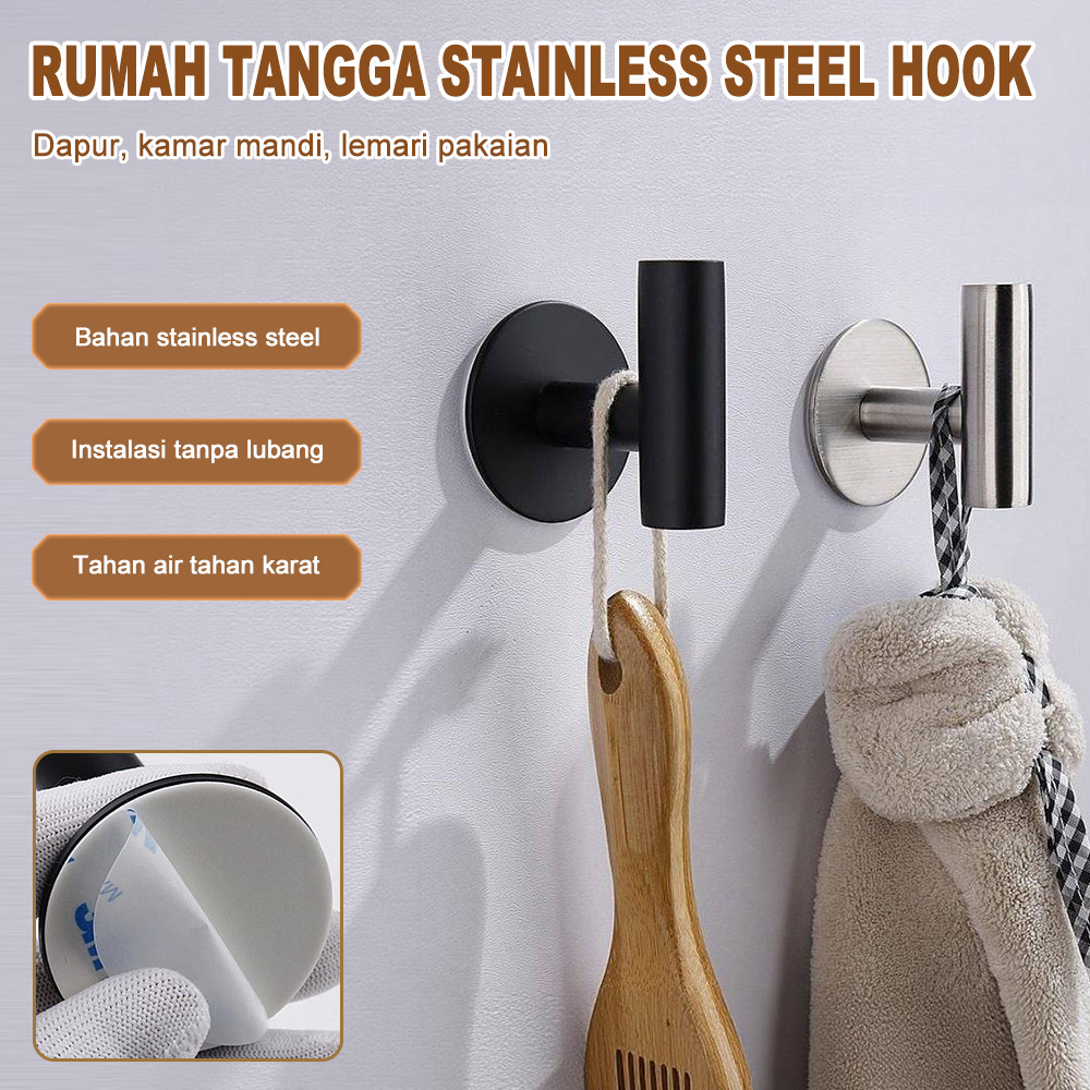 GANTUNGAN Hook Wall Hanger Wall Hanger Hook Wall Clothes Hook ตะขอแขวนสแตนเลส