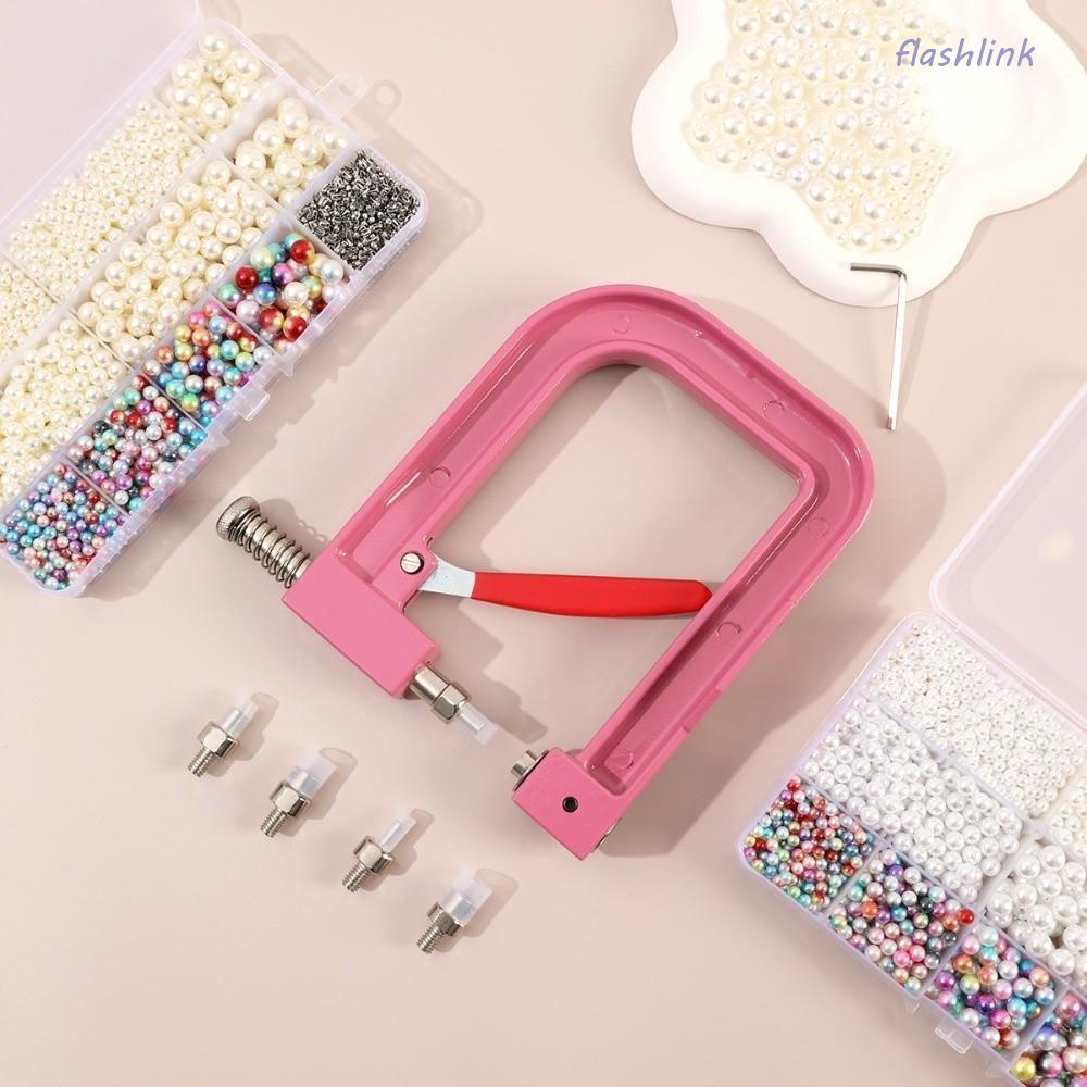 FLASHLI Pearl Handmade Setting|มือกด ที่กดลูกปัดแบบใช้มือแบบพกพา, การออกแบบแฟชั่นโลหะผสมระดับมืออาชีพที่ใช้งานง่ายเครื่องมือการตั้งค่าลูกปัดกระโปรงแต่ง
