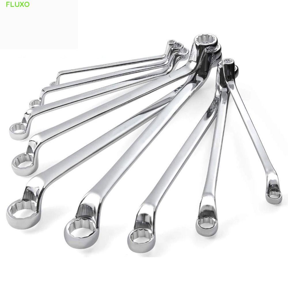 FLUXO ประแจปลายกล่องคู่, Offset Handle เมตริก Offset แหวน Spanner, ปฏิบัติ Chrome เหล็ก 6-27 มม. 45 องศากล่องประแจฮาร์ดแวร์บํารุงรักษา