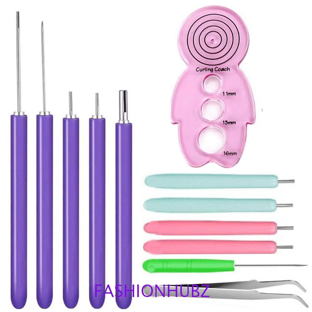 FASHIONHUBZ 12PCS Quilling Needle Kit, Quilling Slotted Pen Multi Size Paper Quilling Tools, Paper S