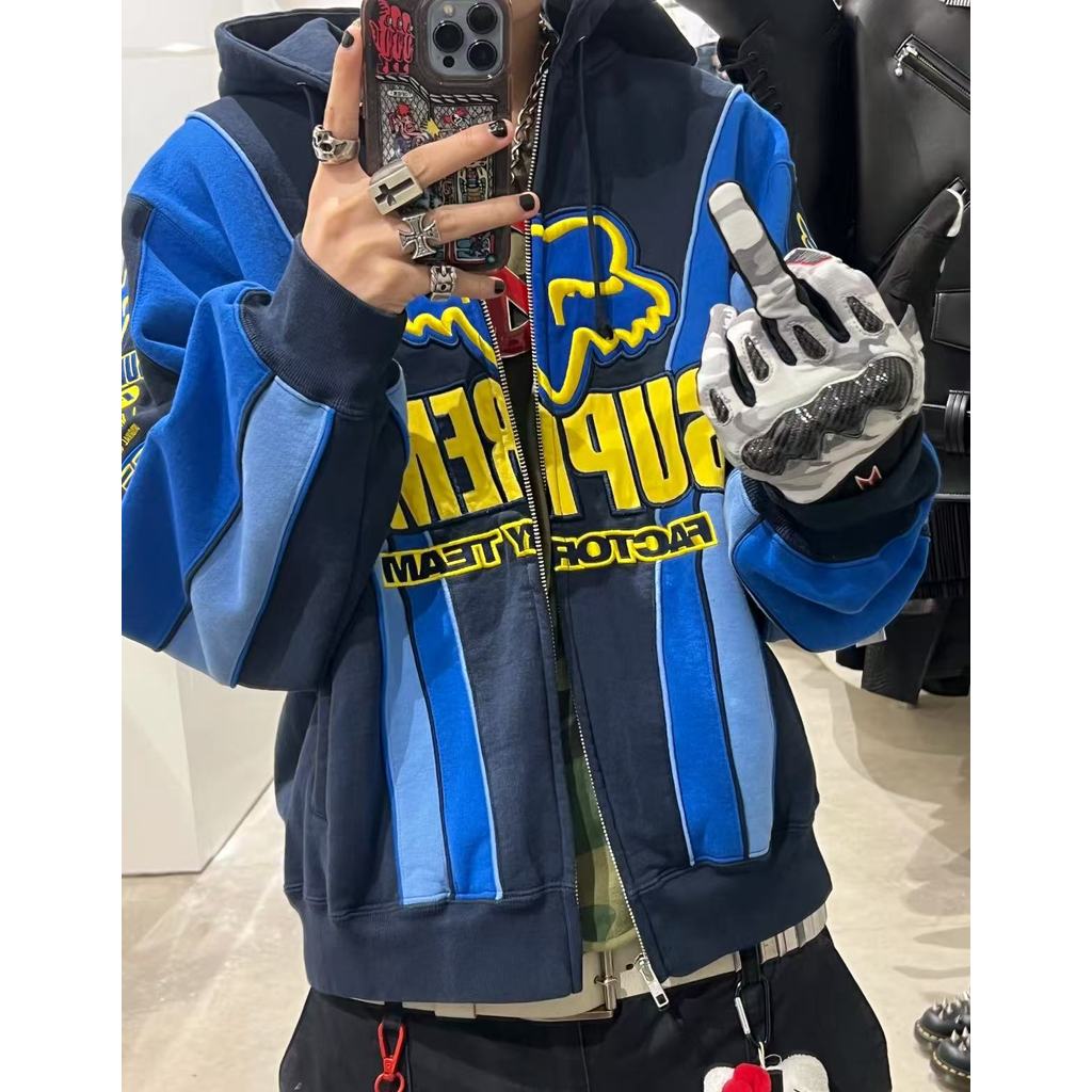 S*x Fox Racing 联名款 FW25 WEEK9 Zip Up เสื้อสเวตเตอร์มีฮู้ด