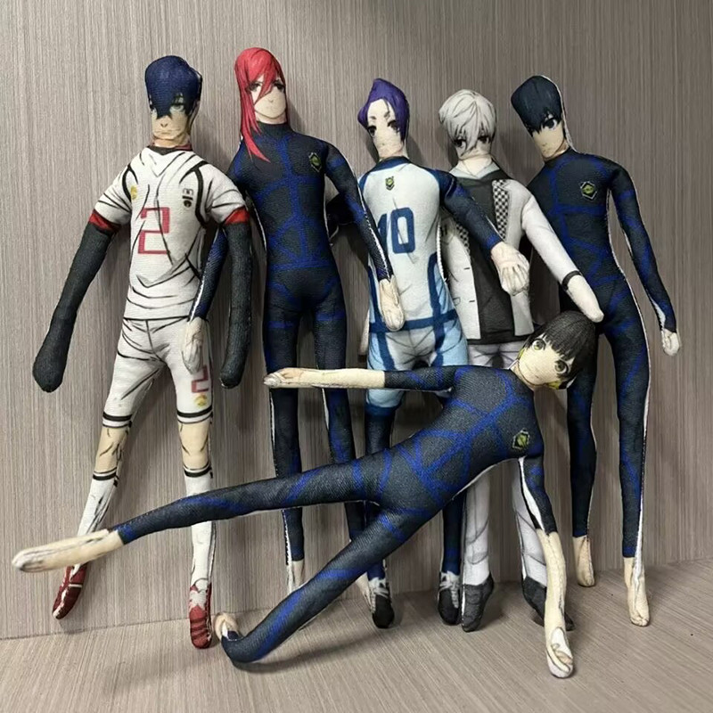 Blue Lock Plush อะนิเมะอุปกรณ์ต่อพ่วง Chigiri Hyoma Isagi Yoichi ตุ๊กตาตกแต่งห้อง Twistable รูปร่าง 