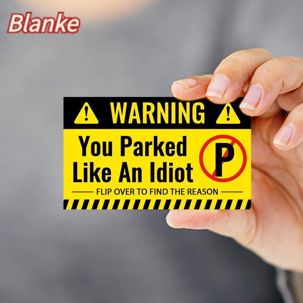 BLANKE การ์ดจอดรถ 100 ชิ้น, กระดาษแข็ง 3.5 x 2 นิ้วการ์ดจอดรถที่ไม่ดี, คุณจอดเช่นการ์ด Idiot ตลกด้วย