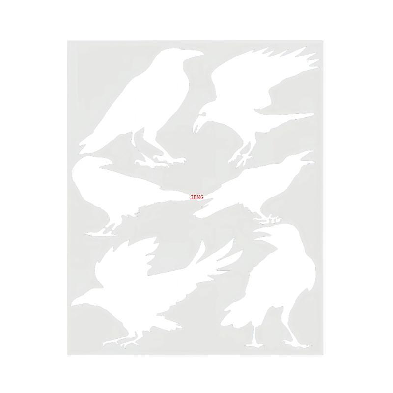 Seng Gothic Ravens Bird Stencil Reusing Stencil Precisions Cut Ravens Bird แม่แบบสําหรับภาพวาดและหัต