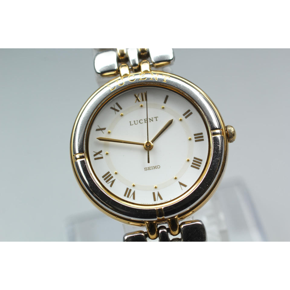 Vintage1992 N MINT* Seiko Lucent 7N01-6C60 Gold Tone Roman 30mm Qz Men's Watch