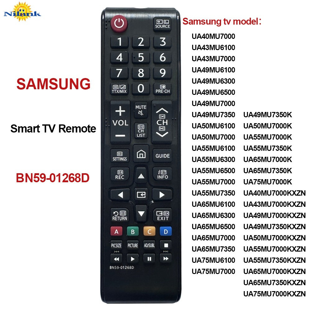 NiLANK Remote รีโมททีวี SAMSUNG BN59-01268D สำหรับ Samsung LCD Smart TV (รีโมตคอนโทรลของแท้)