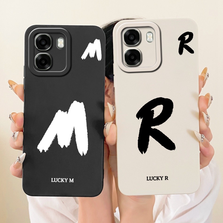 สําหรับ OPPO A6X A6 A6T Pro 4G 5G 2026 Lucky จดหมายเริ่มต้นเคสโทรศัพท์เลนส์ป้องกันซิลิโคนอ่อนนุ่มกรณี