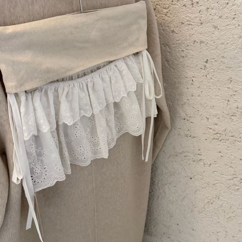 韩国大门蕾丝屁帘棉装饰新款芭蕾系带花边短裙半身裙屁帘叠穿裙The Hem of the Men's and Women's Skirts with a Fart Curtain26.3.2