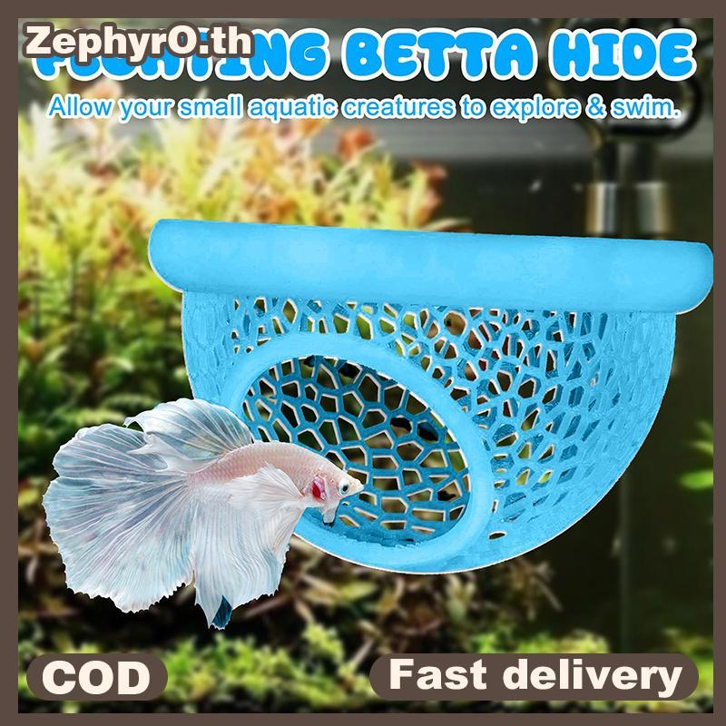 Null Floating Betta Hide & กุ้ง Cave – 3-in-1 Aquarium Hammo, Floating Feeder Ring & Resting Spot – 