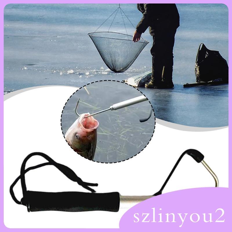 [szlinyou2] ปฏิบัติหดปลา Gaffi ตกปลา Gripper พร้อมที่จับกันลื่นสําหรับเรือน้ําแข็งน้ําเค็ม Kayak ตกป