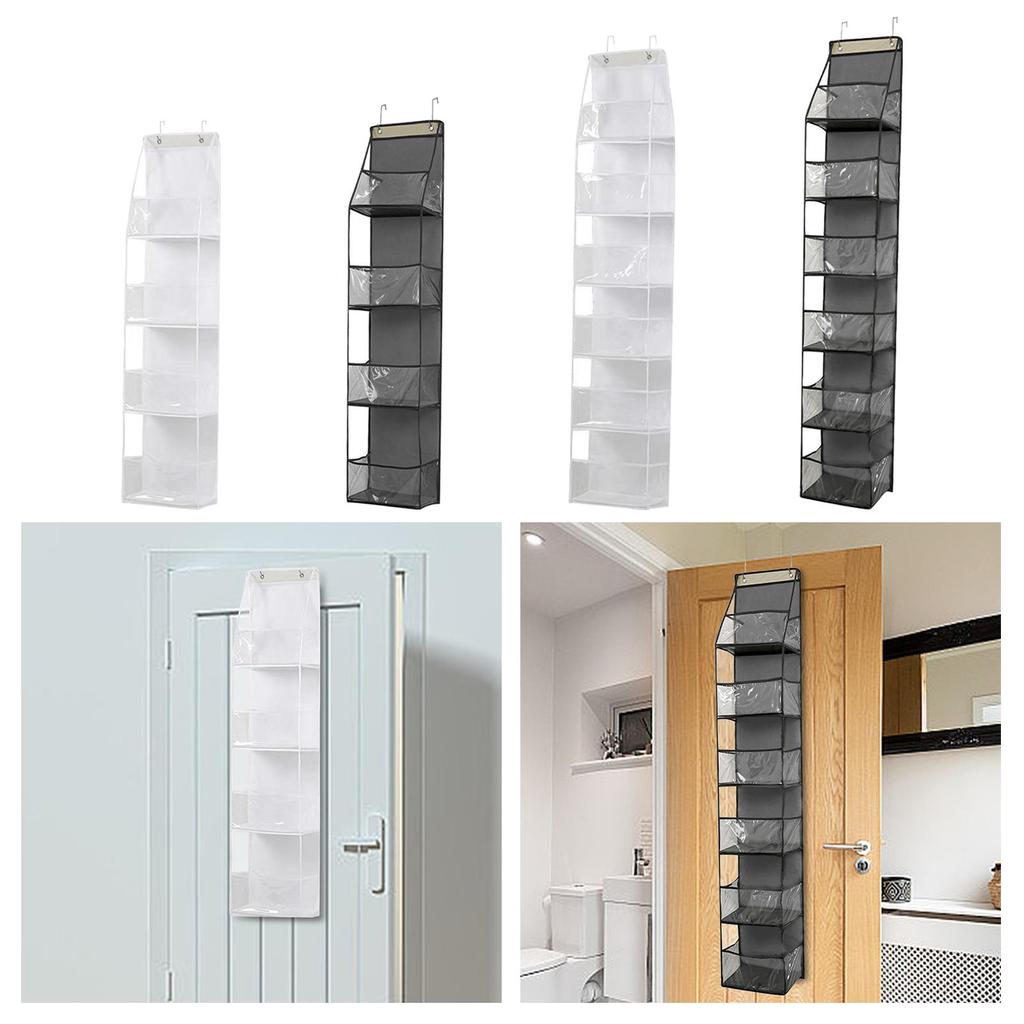 [Lszcx6l] Over Door Storage Organizer with 2 ตะขอโลหะประตูแขวน Organizer for