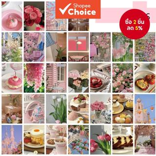 การ์ดโปสการ์ดสีชมพูสดใสสําหรับผู้หญิง 32 ชิ้น ใช้ตกแต่งห้อง …