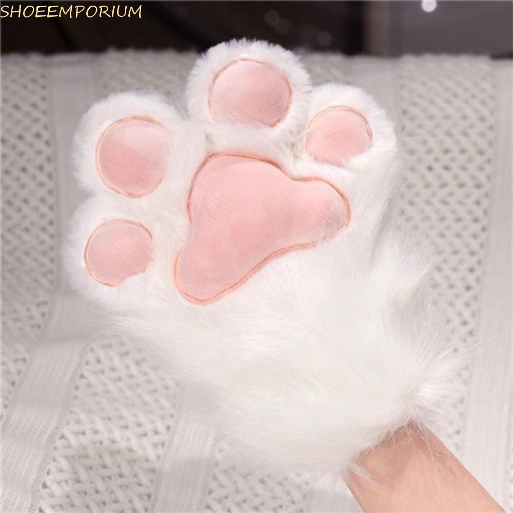 ถุงมือคอสเพลย์ Fursuit Kigurumi ลายแมวนุ่มนวล สำหรับแฟชั่นและคลับ