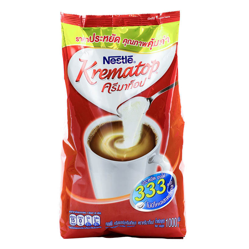 ครีมาท็อปครีมเทียมถุง 1กก. Krematop Creamer Bag 1kg. [หมายเลขบาร์โค้ด 8850124075963 ]