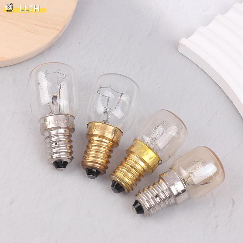 LLTH หลอดไฟอุณหภูมิสูง 120/220V 15W 25W E14 300 องศา T22 เตาอบไมโครเวฟหลอดไฟ Steamer โคมไฟหลอดไฟเกลื