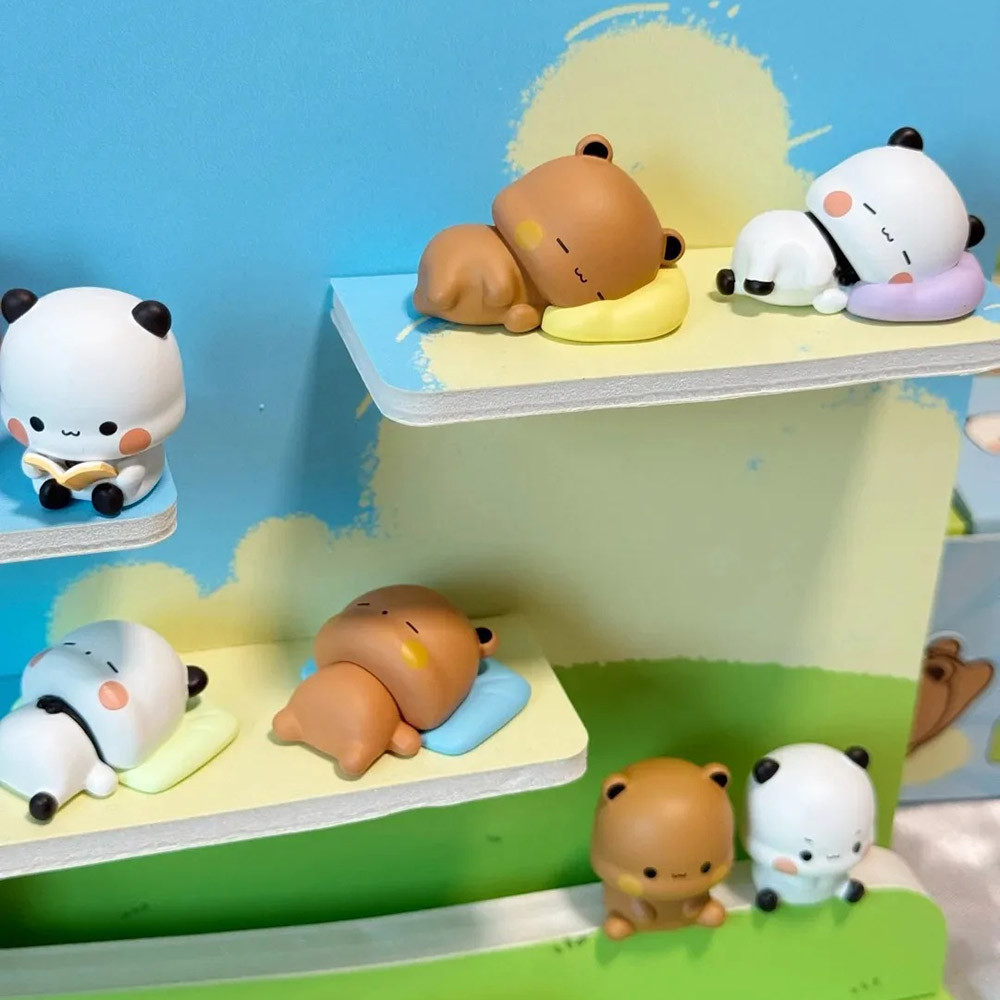 Kawaii 2PCS Bubu และ Dudu เครื่องประดับรถตุ๊กตาน่ารักของเล่นน่ารักการ์ตูน Panda Bear ตุ๊กตาอุปกรณ์ตกแต่งโต๊ะ
