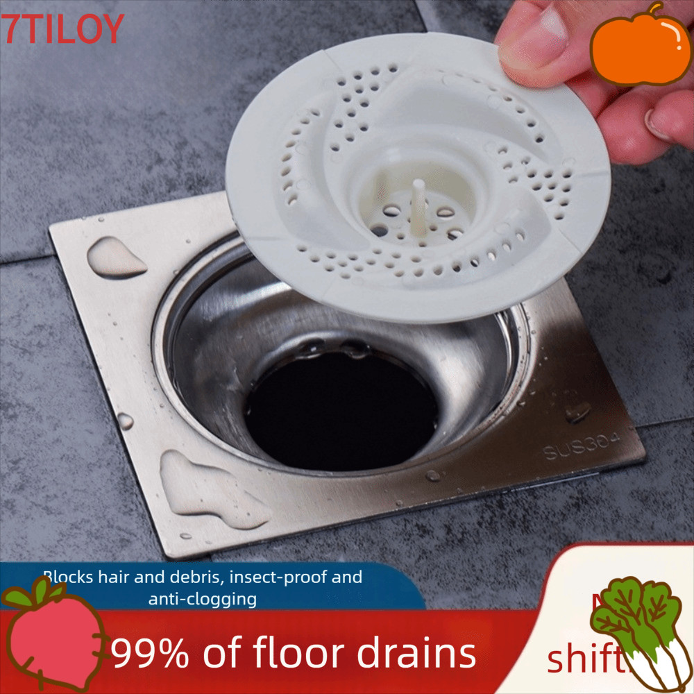 7TILOYSHOP ที่เก็บผม, การออกแบบตาข่าย Anti-Clogging ท่อระบายน้ํา, โมเดิร์น Bug Proof หมุนอ่างล้างจานกรองใช้ในครัวเรือน