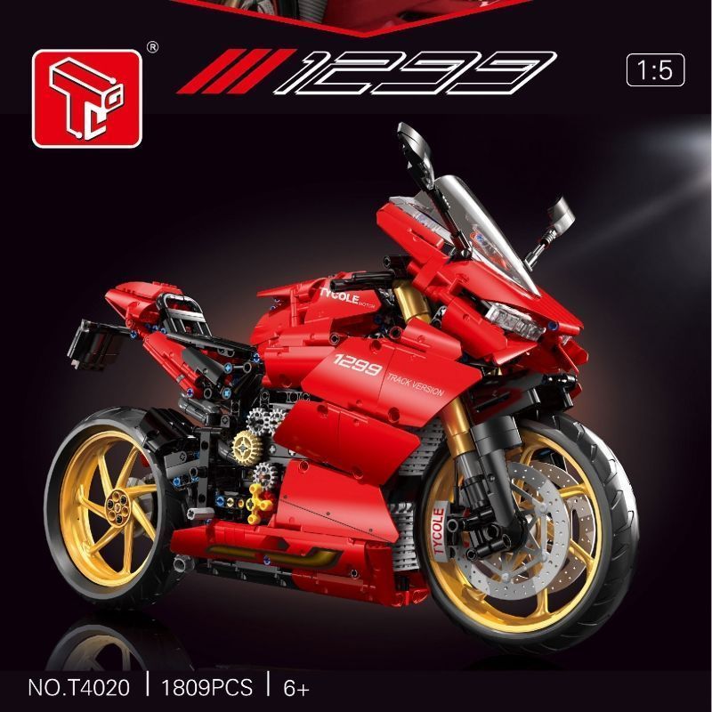 ใช้งานร่วมกับ Lego TEGO Lego Machinery Set 1: 5 Ducati V4R รถจักรยานยนต์ 42107 ประกอบอาคารบล็อกของเล