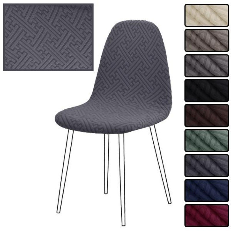 ผ้าคลุมเก้าอี้-Eames ความกว้าง 22-30 ซม. ความสูง 40-48 ซม. ผ้าแจ็คการ์ดลายทาง Eames chair cover