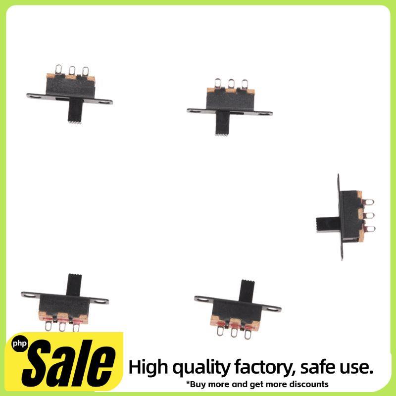 5 ชิ้น 50V 0.5A 3 ขา 2 ตําแหน่งเปิด/ปิด 1P2T SPDT สวิตช์สไลด์ 3 ขา