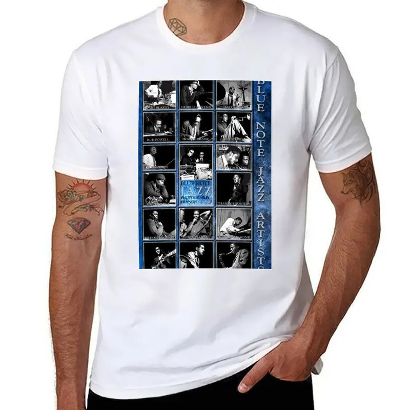 D-1 T-Shirt t t pack custom cotton Bluenote print Shirt shirt Collage Jazz shirts 100% man Artists s