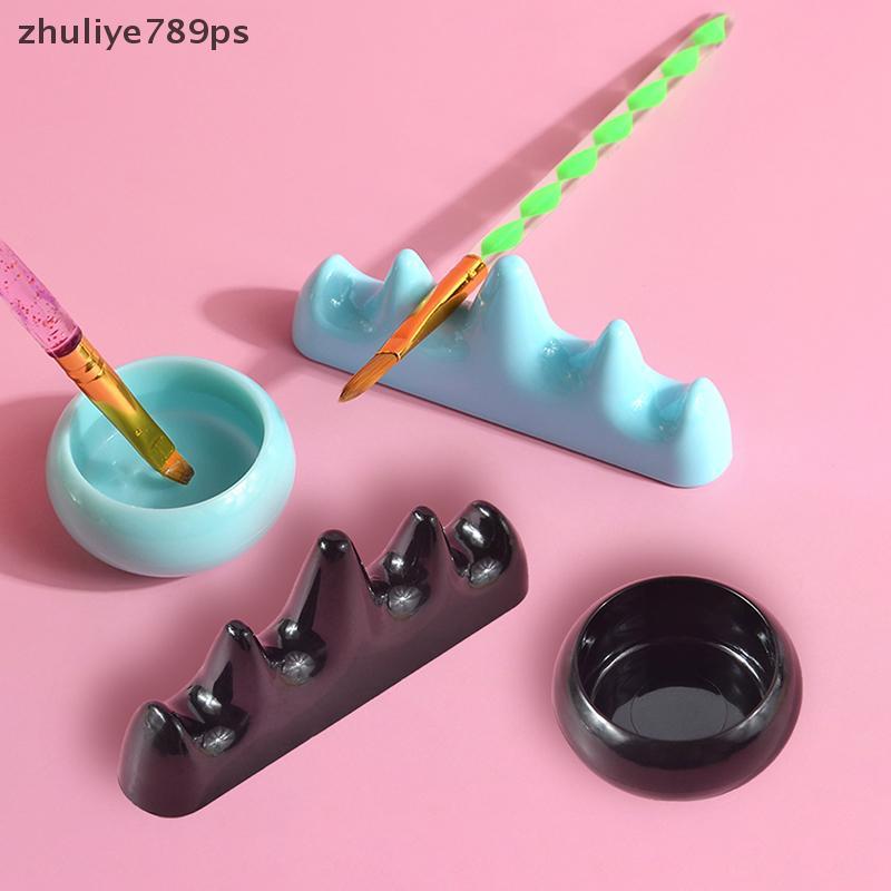 Zhuliye789ps] 1 PC Nail Art ปากกาซักผ้าถ้วยปากกาพร้อมผู้ถือแอลกอฮอล์เล็บซักผ้าทําความสะอาดถ้วยผู้ถือ