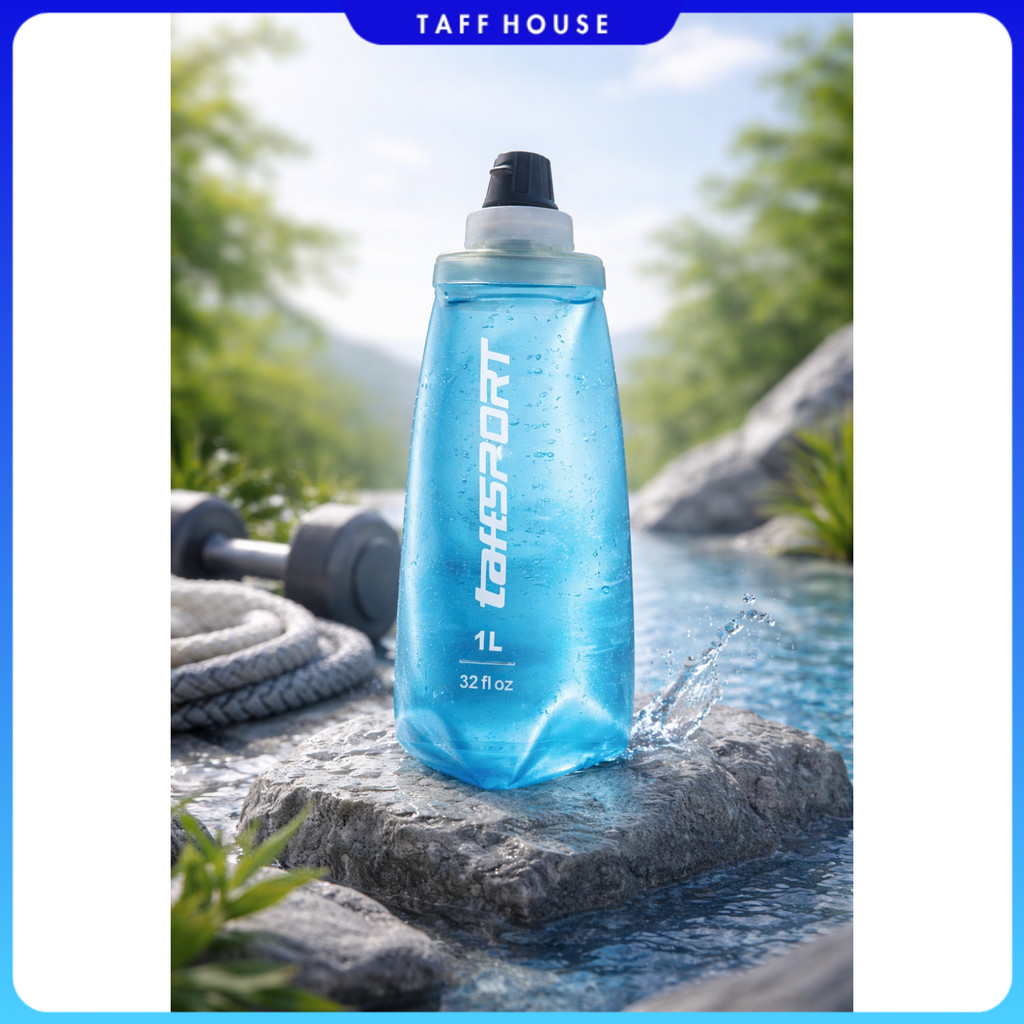 TaffiSPORT Soft Flask Folding Sport Water TPU Drinking Bottle 1L - TS-10