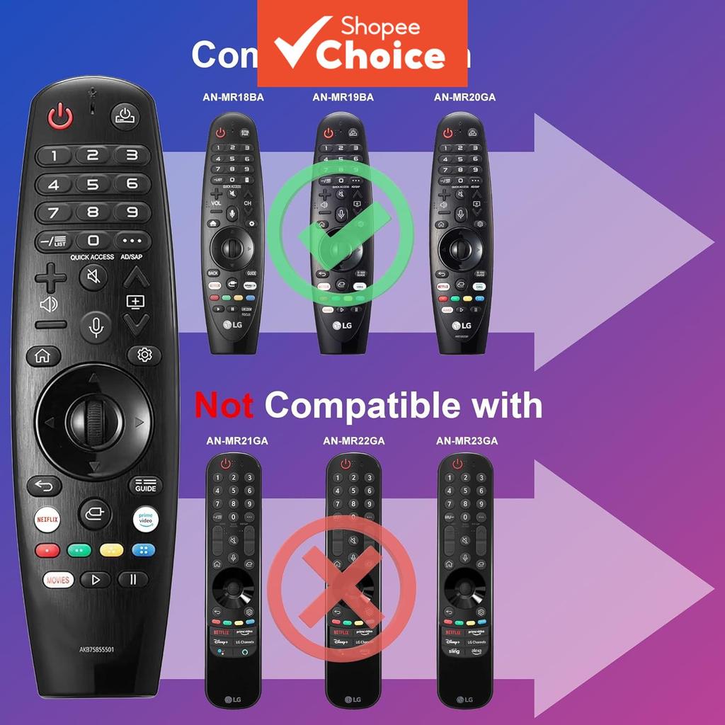 สําหรับรีโมทเมจิกของ LG Smart TV รุ่น AK-B75855501 AN-MR20GA MR19BA MR21 MR22 MR23 MR24 GA GN GC MR1