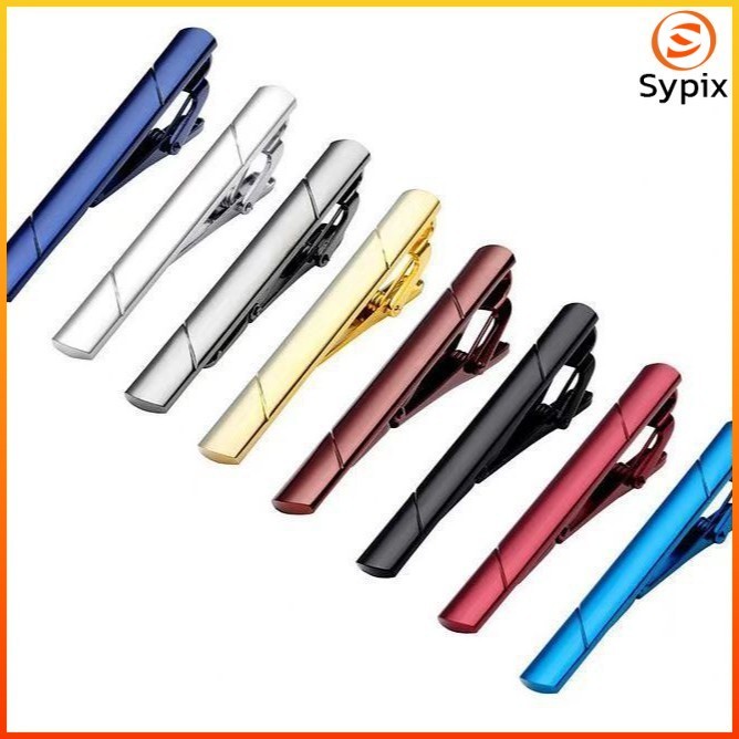 sypix ที่หนีบเนคไทสไตล์สูท แฟชั่นธุรกิจสูงเกรด ทนทานสีหลายสี เหมาะสำหรับชุดสูทและการแต่งงาน