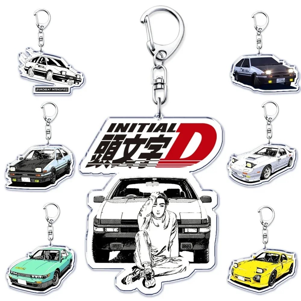 พวงกุญแจ Anime Initial D Takumi Fujiwara AE86 โมเดลรถแข่งอะคริลิคพิมพ์ลายสําหรับตกแต่งกระเป๋าของขวัญสะสม