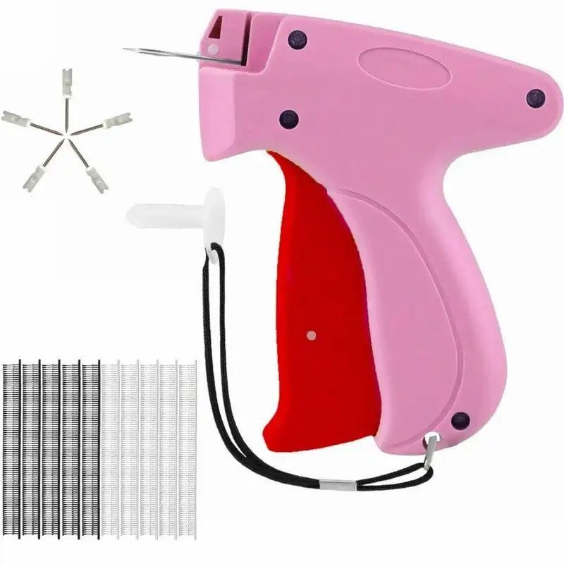 Quick Clothing Fixer, 1 Set Including 1 Count Handheld Tag Attacher Gun with 6 Counts Needles & 1000