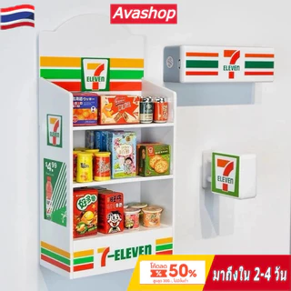 🇹🇭ส่งจากไทย🇹🇭 สติ๊กเกอร์ติดตู้เย็นแม่เหล็ก 3D แม่เหล็กร้านสะดวกซื้อ ป้ายไฟ ของประดับตกแต่ง กล่องไฟเรืองแสง 7-11 กระดานแสดงผลขนาดเล็