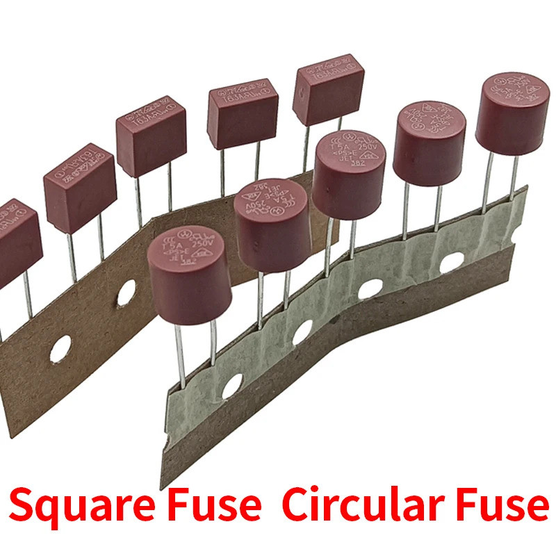 10PCS 392/382 0.25A-10A Square Circular ฟิวส์พลาสติกปิดผนึกอุณหภูมิฟิวส์ 250MA/500MA/630MA/800MA/1A/
