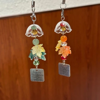 Phone Chain พวงกุญแจห้อยโทรศัพท์🍀ins น่ารัก🩷แอปเปิล ใบโคลเวอร์สี่แฉก ลายการ์ตูนหมี อะคริลิค COD
