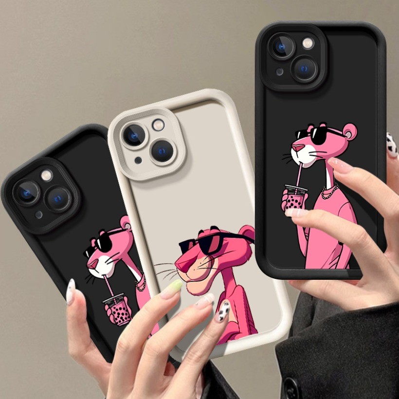 สําหรับ OPPO A40 A3S AX5 A5S AX5S A7 AX7 A12 A12e F9 Pro A5 A9 2020 เคสโทรศัพท์การ์ตูน Pink Panther 
