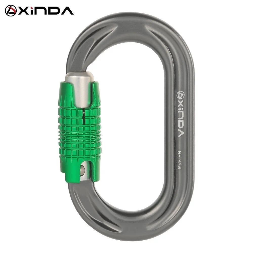 Xinda 24 KN Climbing O-Shaped Carabiner ประตูล็อคอัตโนมัติ สำหรับปีนเขา ทนแรงดึงสูง