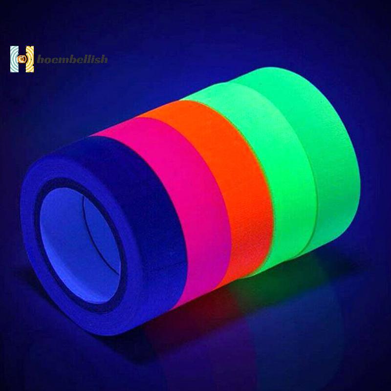 <Hembellish> UV Reactive Tape light Fluorescent Tape Glow in The Dark Neon Gaffer ได้ดี