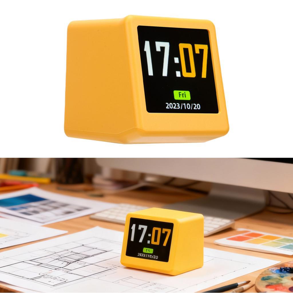 Uukendh banapoy WiFi Desktop Weather Clock Mini Smart Digital Alarm Station พร้อมอุณหภูมิความชื้นปฏิ