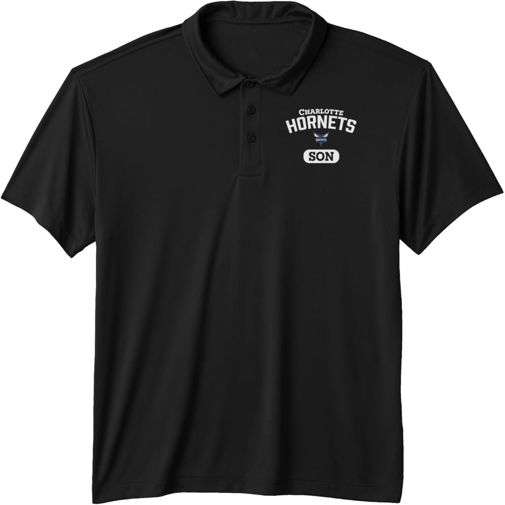 เสื้อโปโล NBA Charlotte Hornets พร้อมโลโก้ทีมแบบโค้ง
