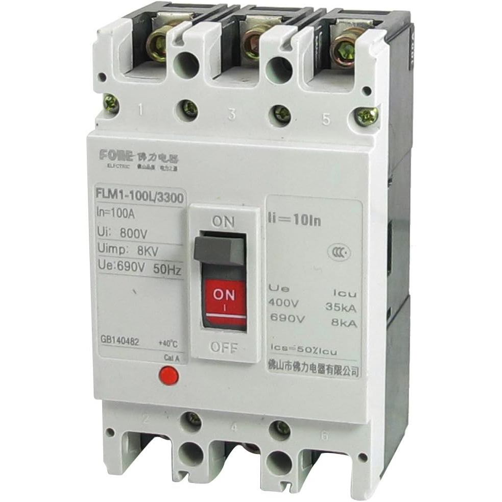 AC 690V 100A 3P 3 Pole Moulded Case Circuit Breaker FLM1-100L/3300
