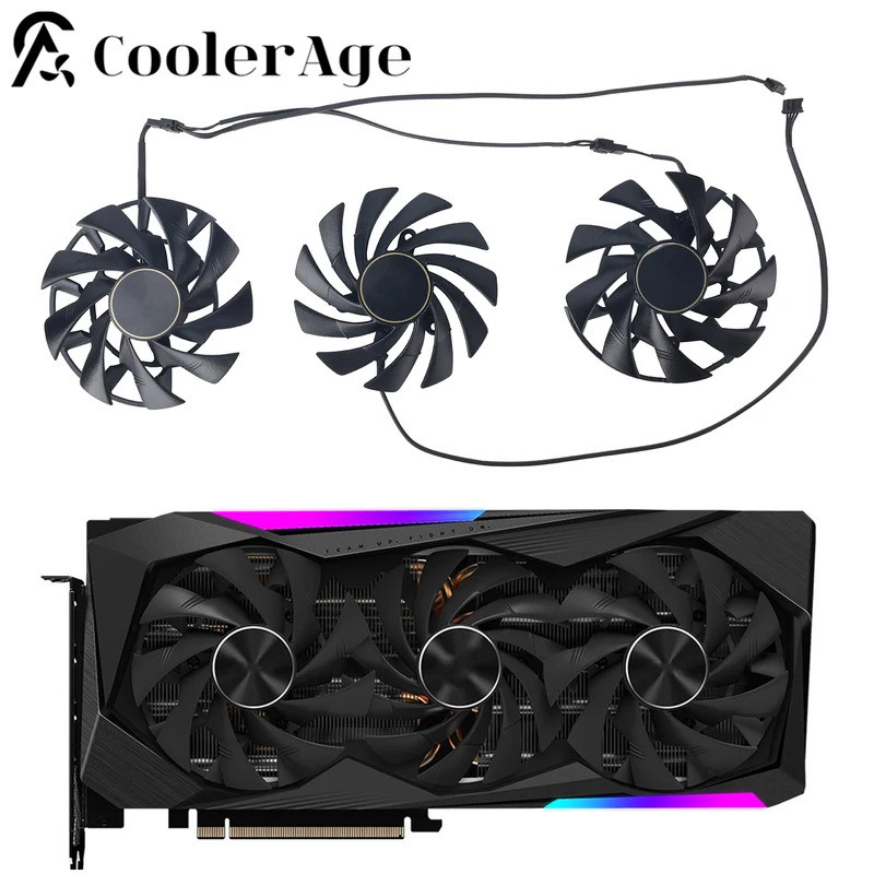 ใหม่ Original RTX3060Ti RTX3070 พัดลมการ์ดสําหรับ Gigabyte AORUS GeForce RTX 3060 Ti 3070 MASTER กรา