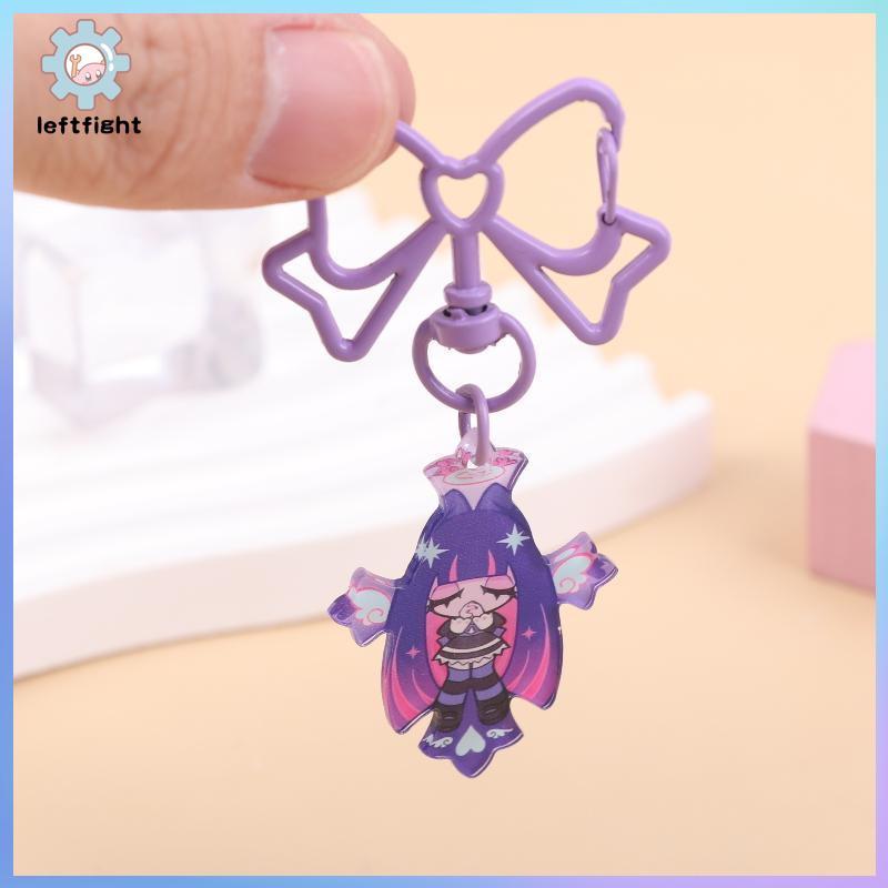 LEFT Panty Stoing กับ Garterbelt พวงกุญแจผู้หญิงอะนิเมะพวงกุญแจกระเป๋าอะคริลิคจี้เพื่อน Brithday คอส