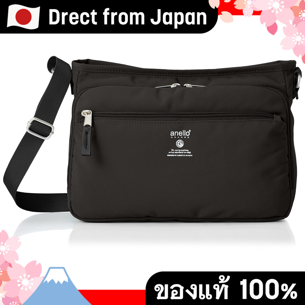 【Direct from Japan】 [anello GRANDE] กระเป๋าสะพายข้าง น้ำหนักเบา กันน้ำ ช่องเก็บของหลากหลาย รุ่น CABIN GTM0452 สีดำ
